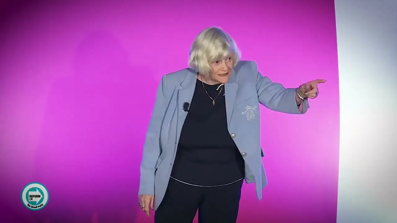 Ann Widdecombe addressing the Reform UK Spring Conference in 2024