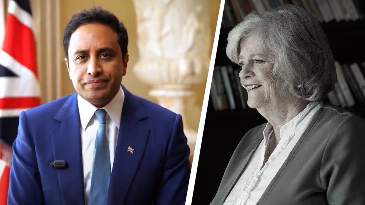 Zia Yusuf speaking to camera in a tribute to Ann Widdecombe